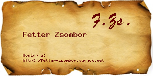 Fetter Zsombor névjegykártya