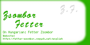zsombor fetter business card